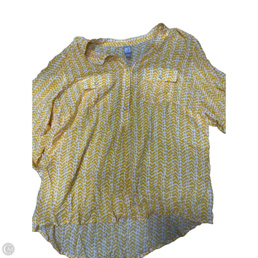 Top Long Sleeve By Jcp In Yellow, Size: 1x