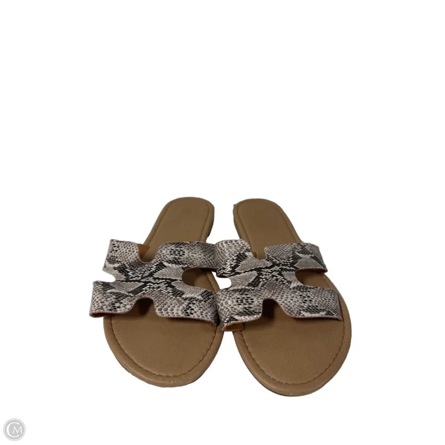 Sandals Flats By Clothes Mentor In Snakeskin Print, Size: 6