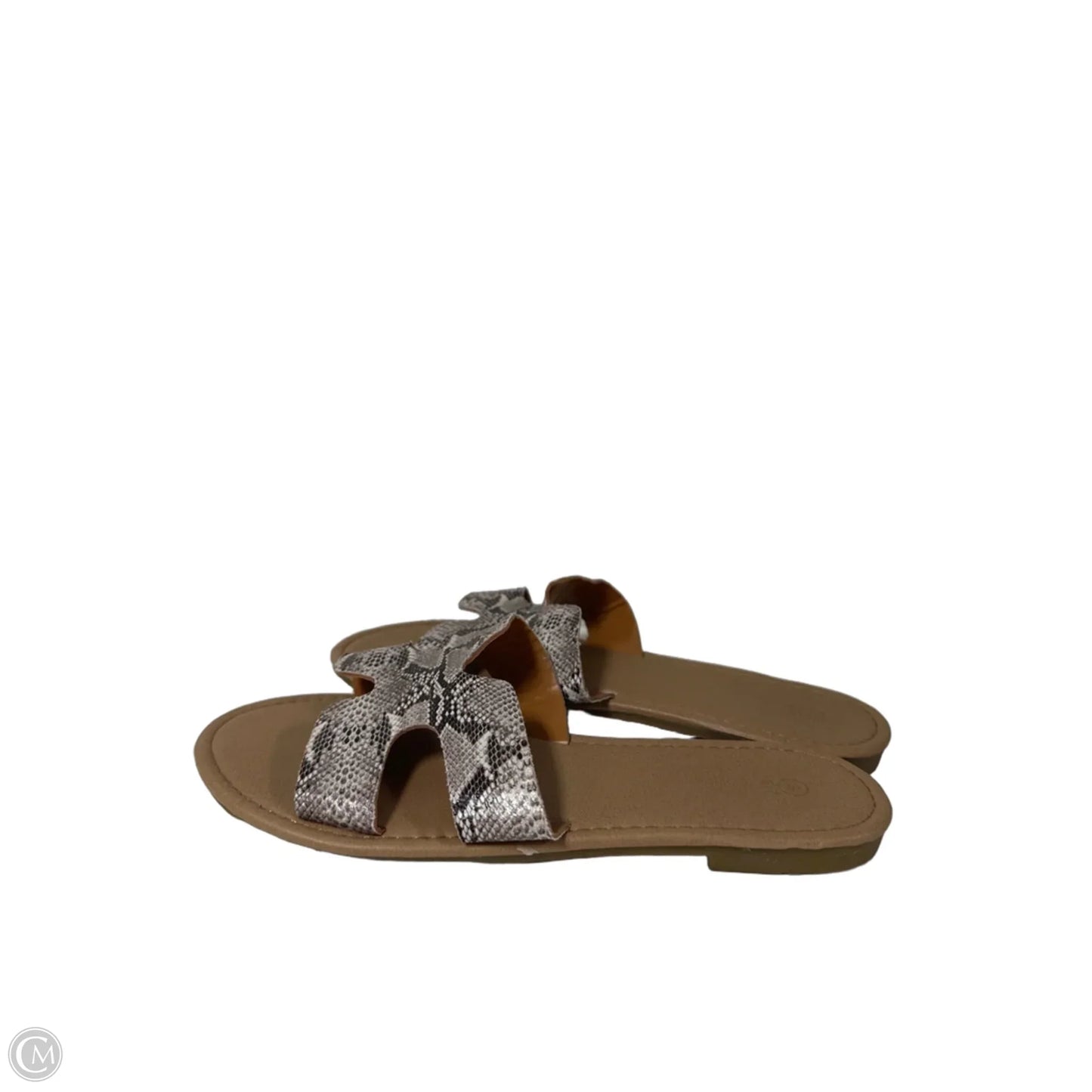 Sandals Flats By Clothes Mentor In Snakeskin Print, Size: 6