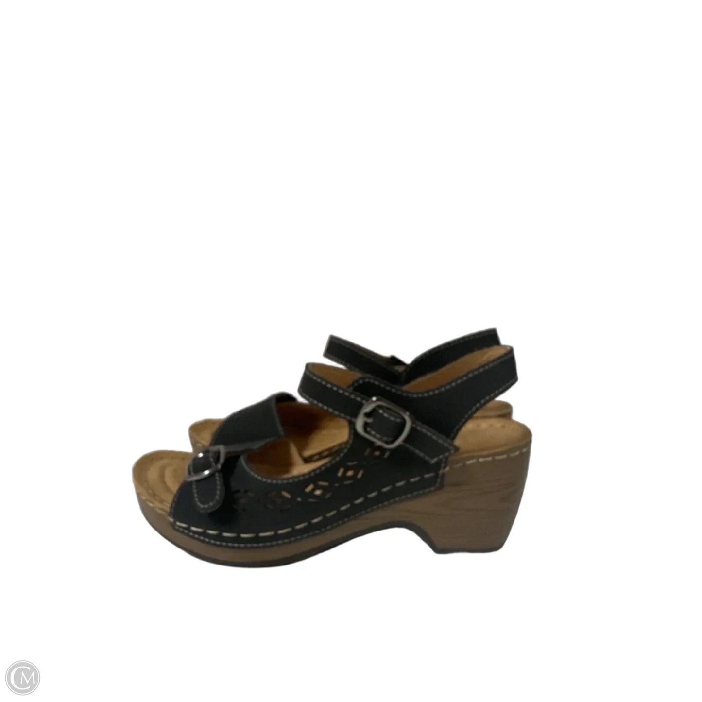 Sandals Heels Wedge By Spring Step In Black, Size: 6.5