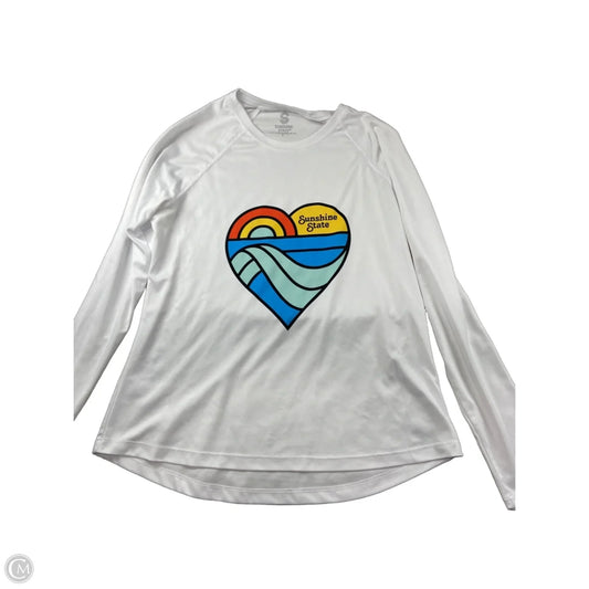 Athletic Top Long Sleeve Crewneck By Clothes Mentor In White, Size: L