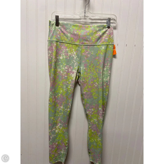Athletic Leggings By Fabletics In Green & Pink, Size: M