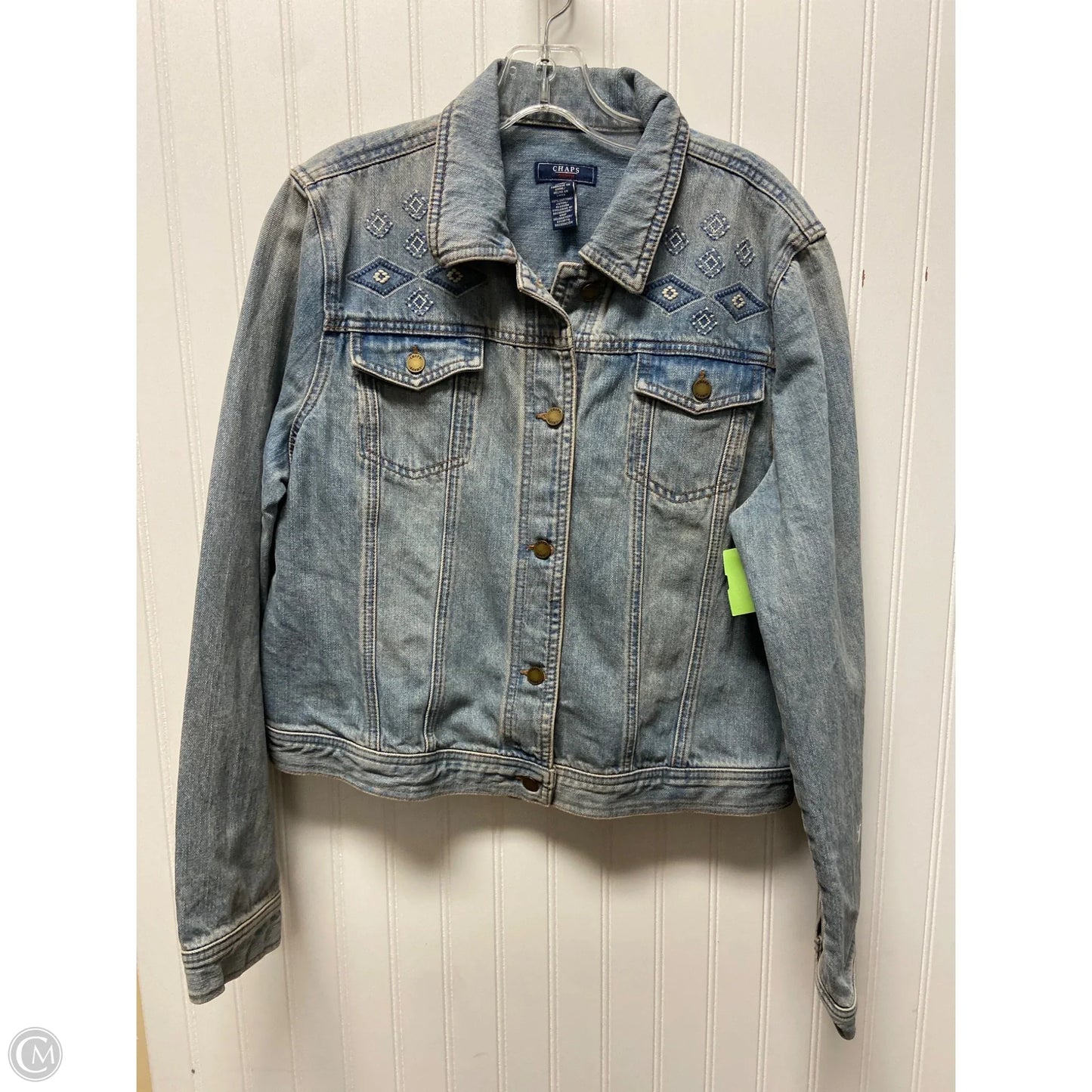 Jacket Denim By Chaps In Blue Denim, Size: Xl
