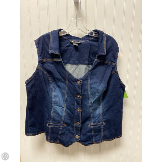 Vest Other By Ashley Stewart In Blue Denim, Size: 3x