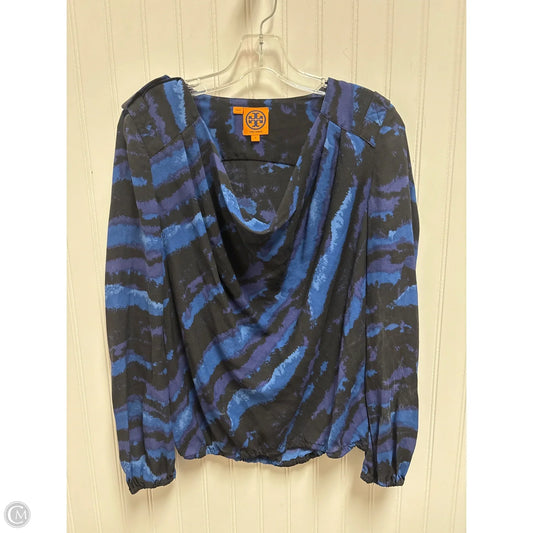 Top Long Sleeve Designer By Tory Burch In Black & Purple, Size: Xs