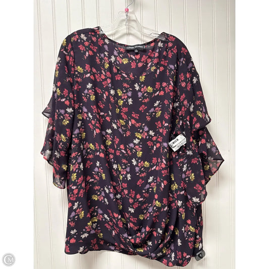 Top Short Sleeve By Catherine Malandrino In Purple, Size: 2x