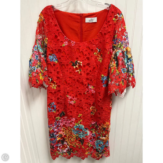 Dress Party Midi By Badgley Mischka In Red, Size: Xl