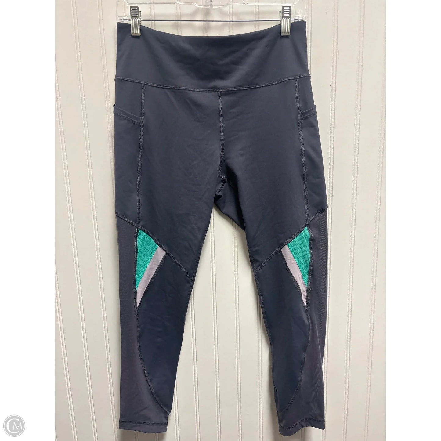 Athletic Leggings By Fila In Grey, Size: L