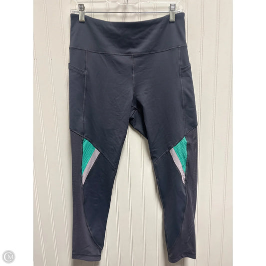 Athletic Leggings By Fila In Grey, Size: L