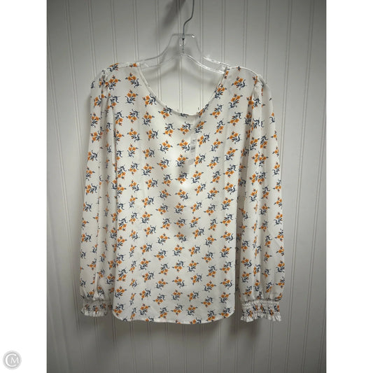 Top Long Sleeve Basic By Loft In White, Size: M