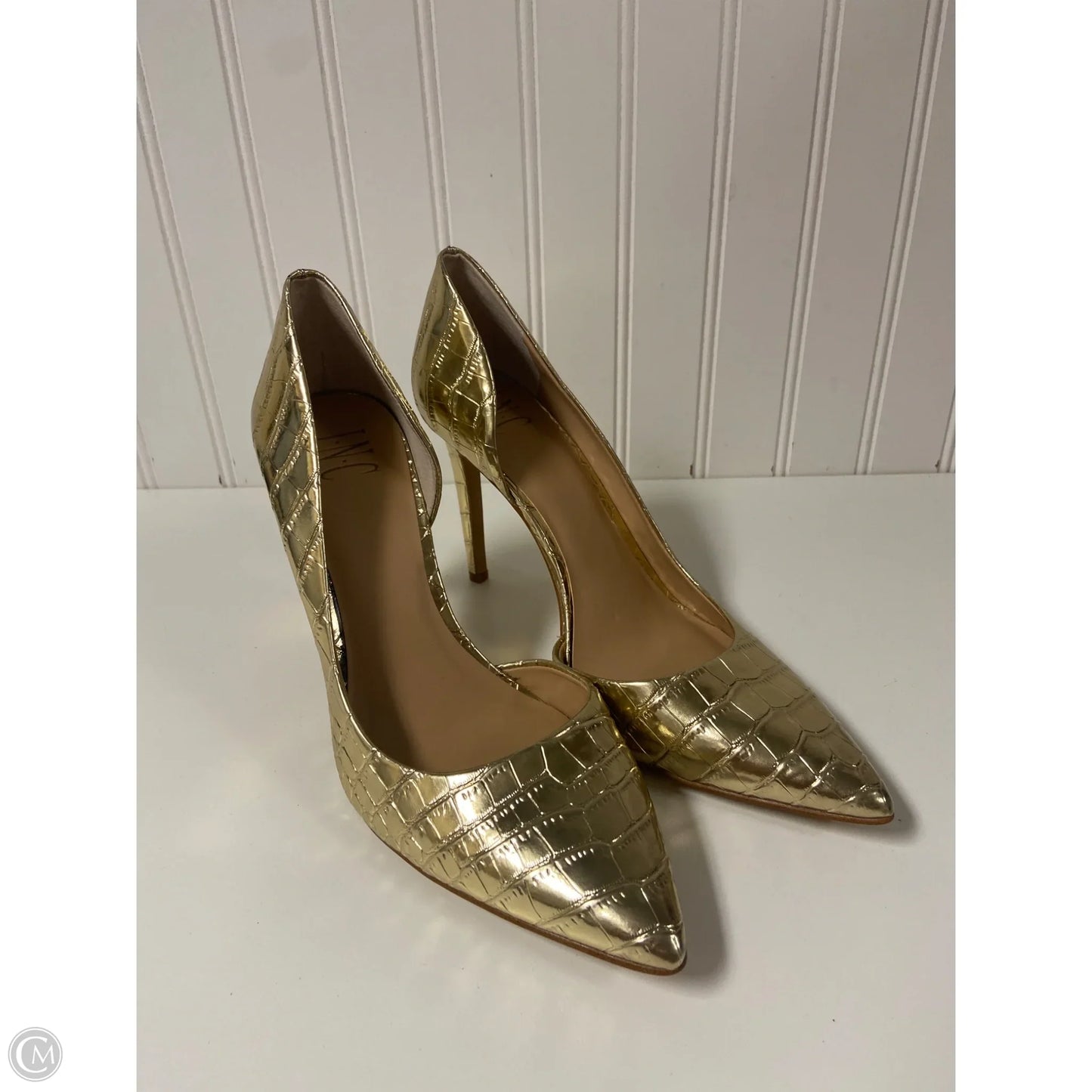 Shoes Heels Stiletto By Inc In Gold, Size: 9