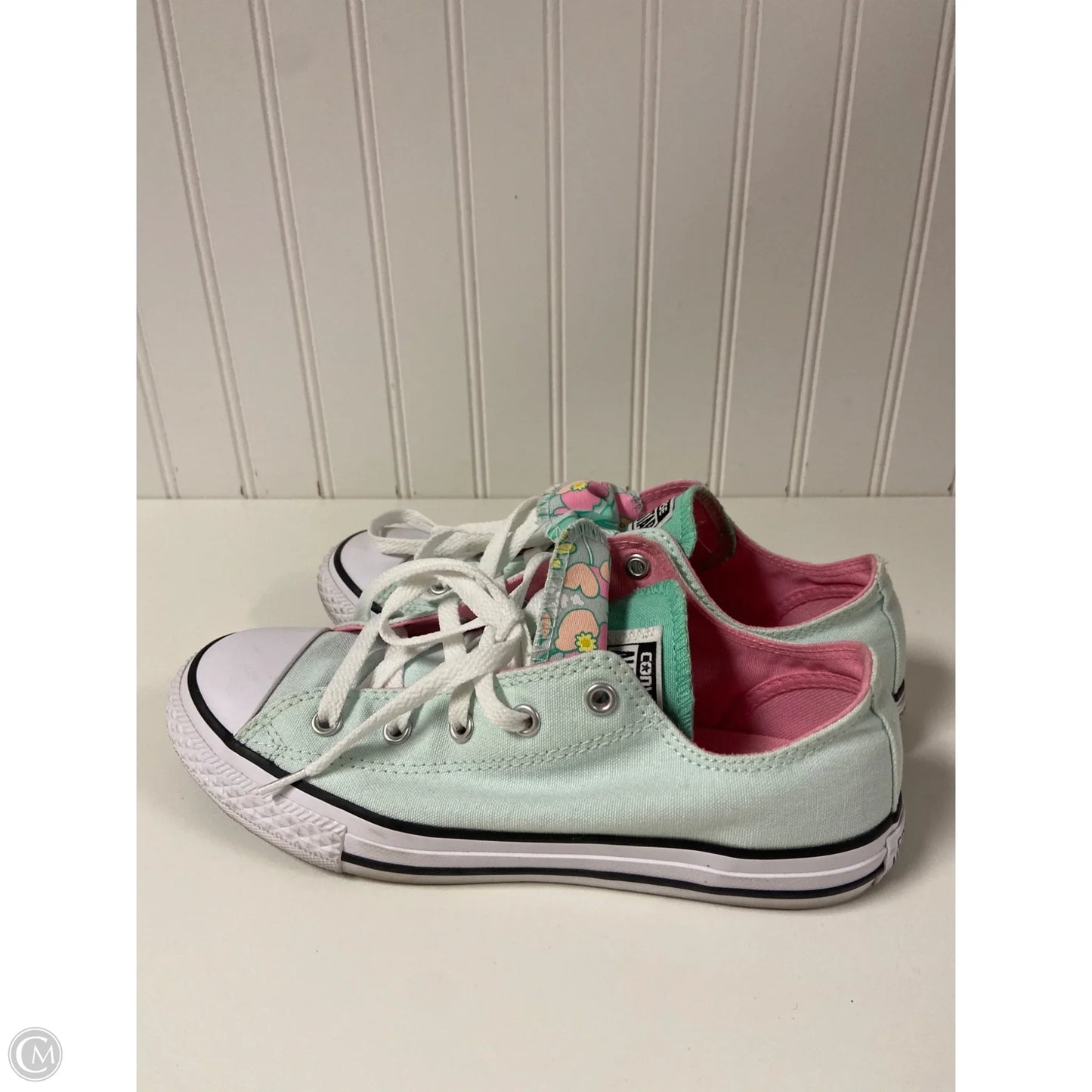 Shoes Flats By Converse In Green & Pink, Size: 5