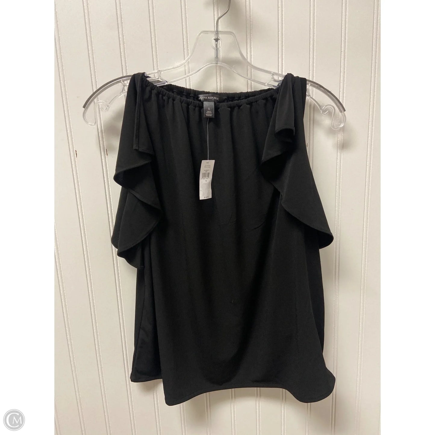 Top Short Sleeve By Banana Republic In Black, Size: S