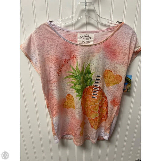 Top Short Sleeve Basic By Clothes Mentor In Orange & Pink, Size: S