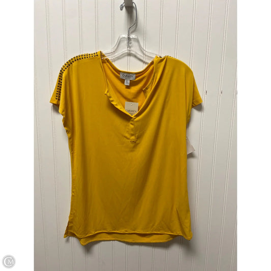 Top Short Sleeve By Carmen By Carmen Marc Valvo In Yellow, Size: Sp