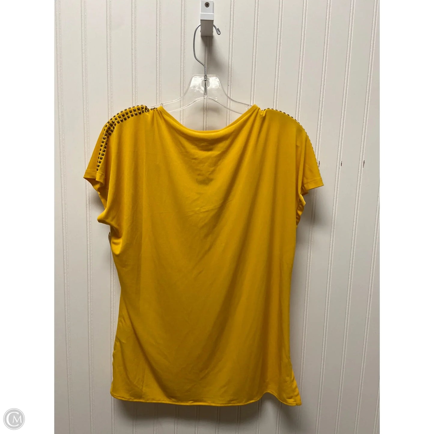 Top Short Sleeve By Carmen By Carmen Marc Valvo In Yellow, Size: Sp
