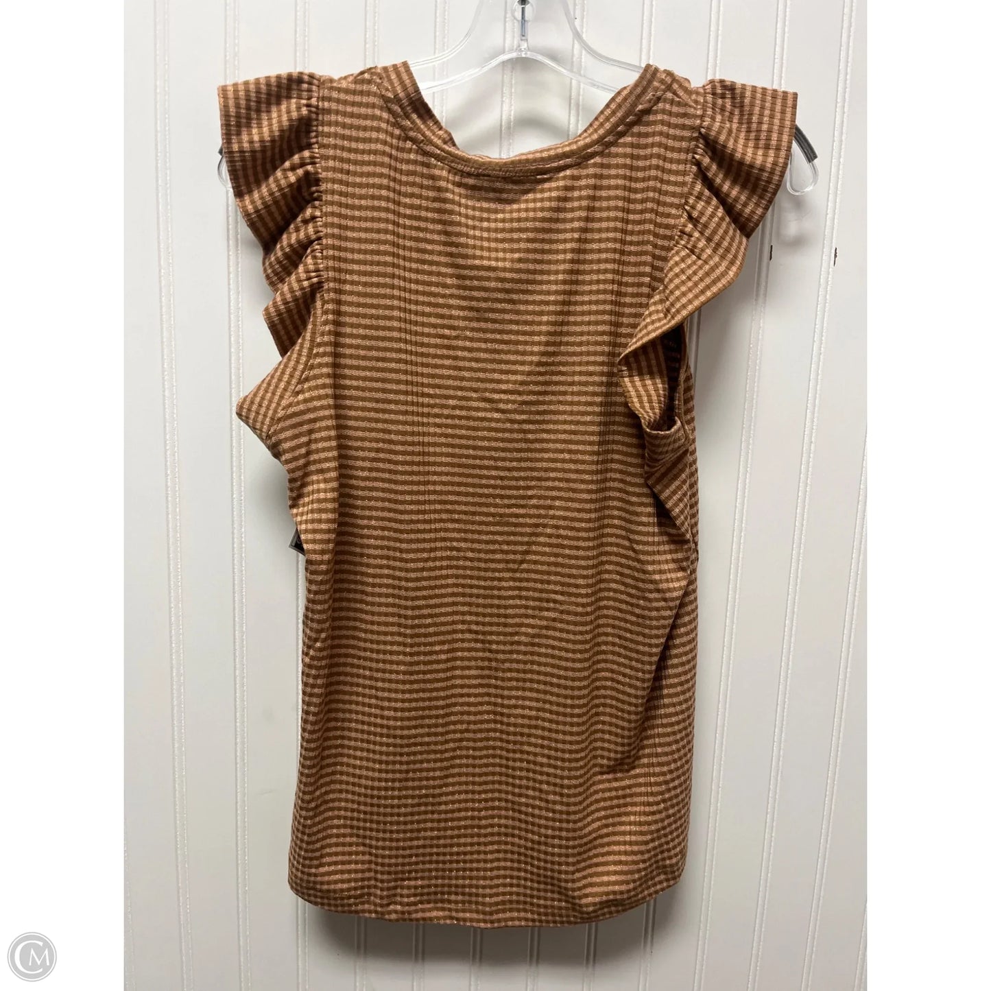 Top Sleeveless By Democracy In Striped Pattern, Size: M