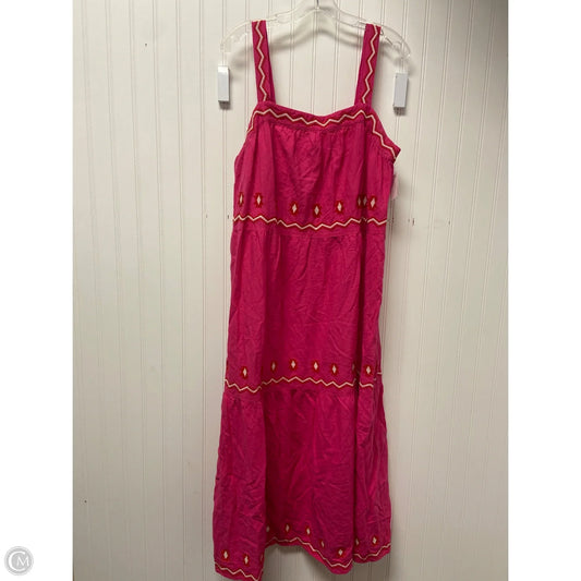 Dress Casual Maxi By Loft In Pink & Red, Size: L