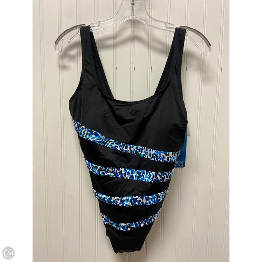 Swimsuit By Clothes Mentor In Black & Blue, Size: L