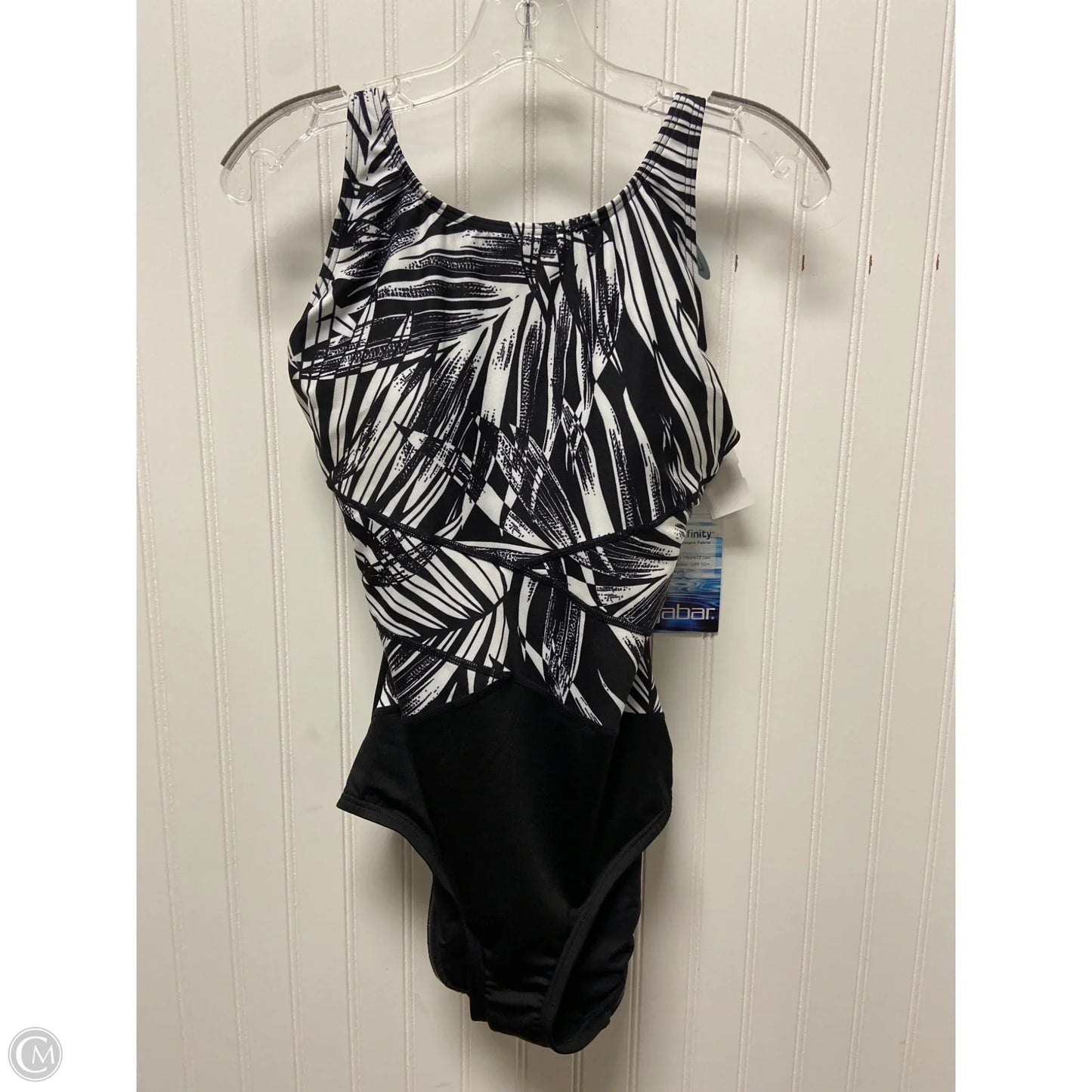 Swimsuit By Clothes Mentor In Black & White, Size: L