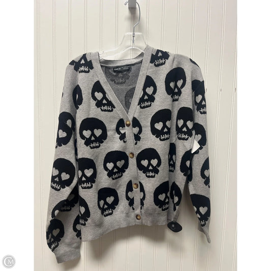 Sweater Cardigan By Shein In Black & Grey, Size: L