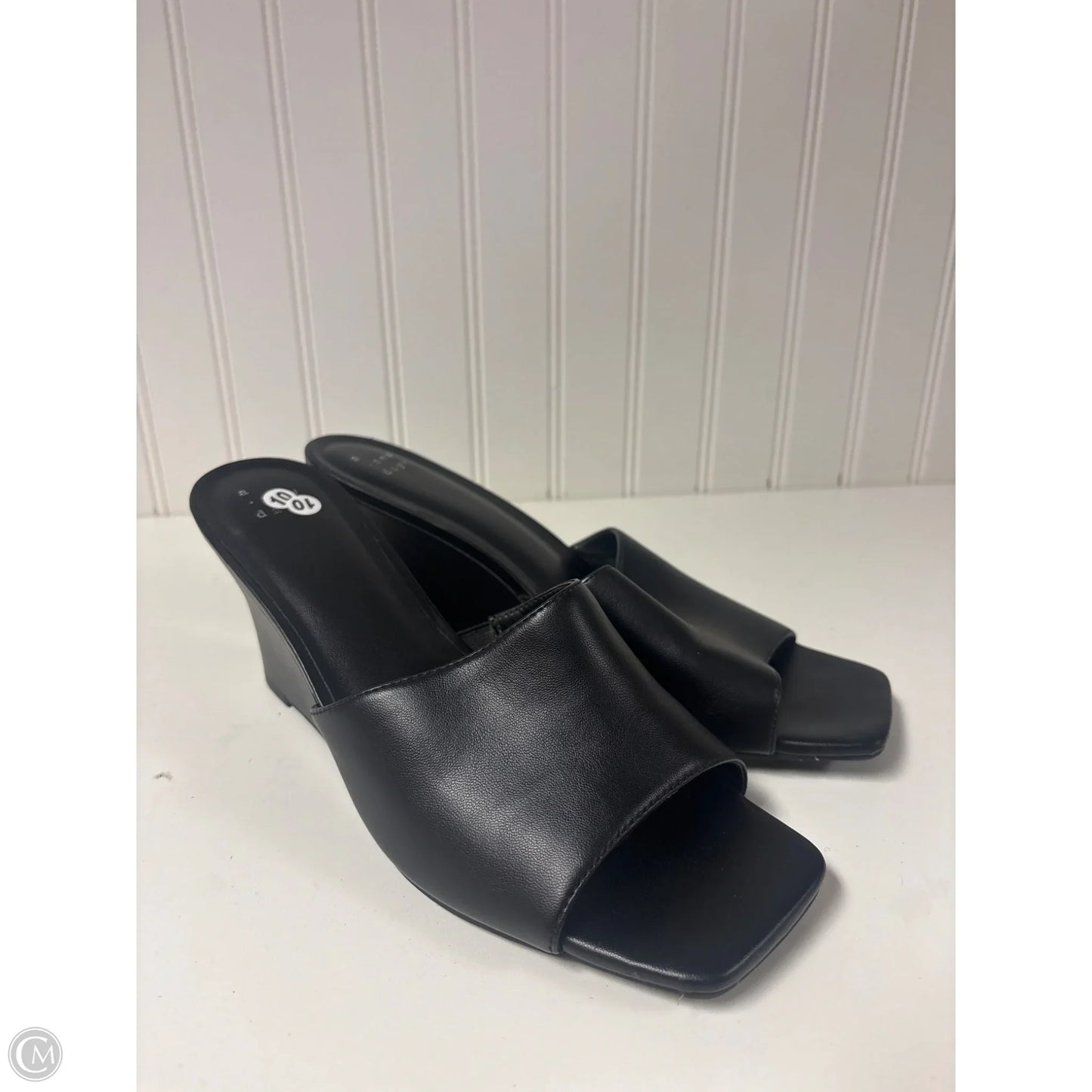 Sandals Heels Wedge By A New Day In Black, Size: 10