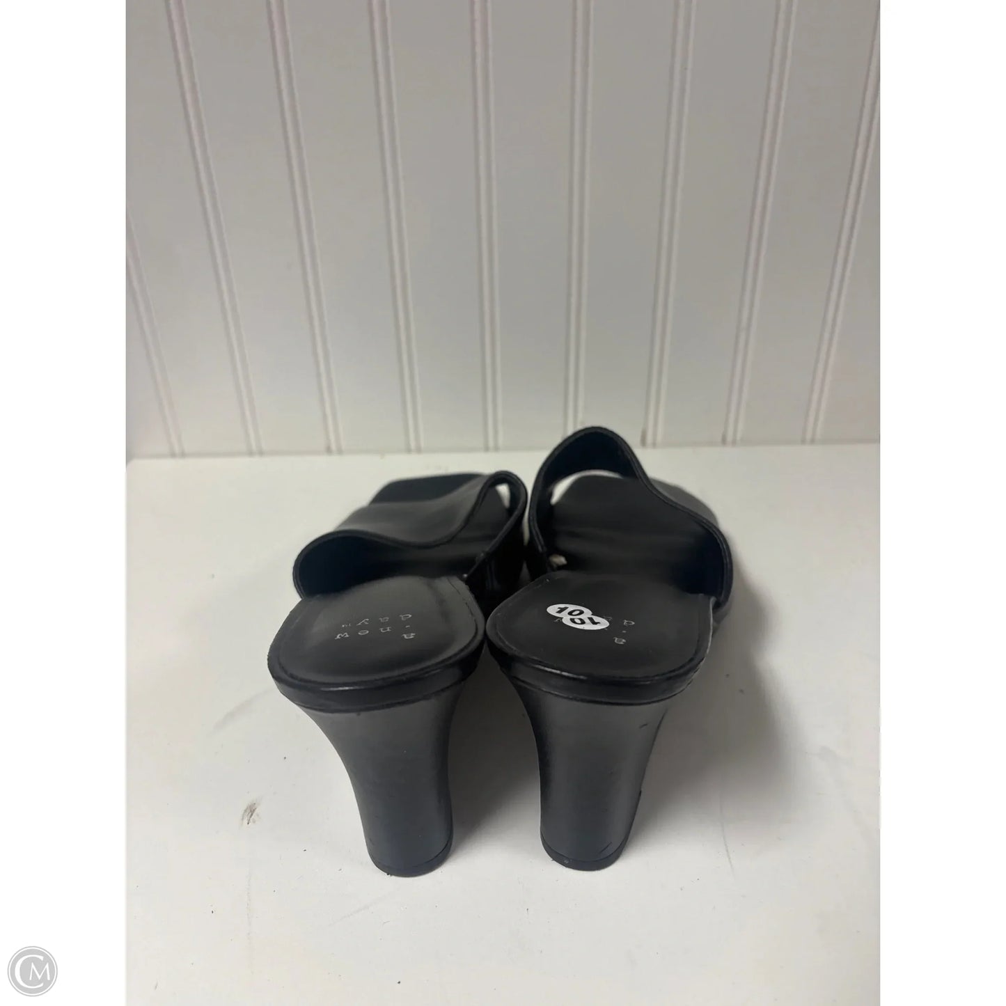 Sandals Heels Wedge By A New Day In Black, Size: 10