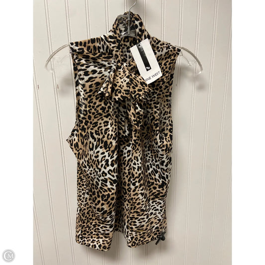 Top Sleeveless By Nine West In Animal Print, Size: L