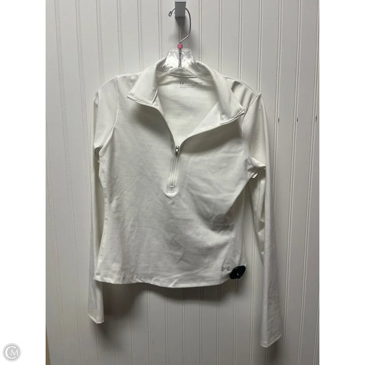Athletic Top Long Sleeve Collar By Under Armour In White, Size: Sp