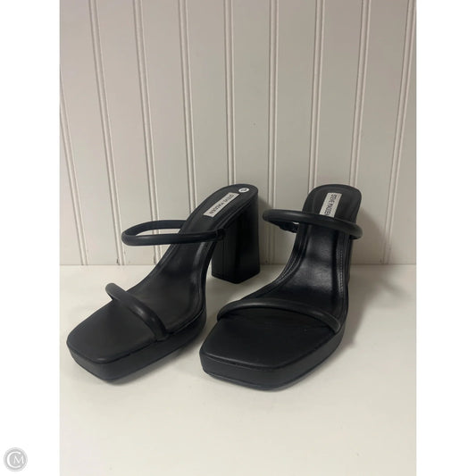 Sandals Heels Block By Steve Madden In Black, Size: 11