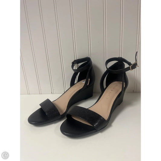Sandals Heels Wedge By Kelly And Katie In Black, Size: 6.5