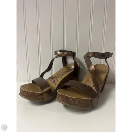 Sandals Heels Wedge By Blowfish In Copper, Size: 6.5