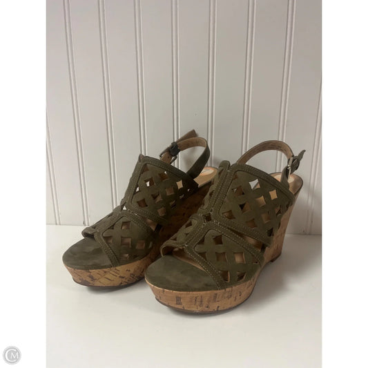 Sandals Heels Wedge By Franco Sarto In Green, Size: 7