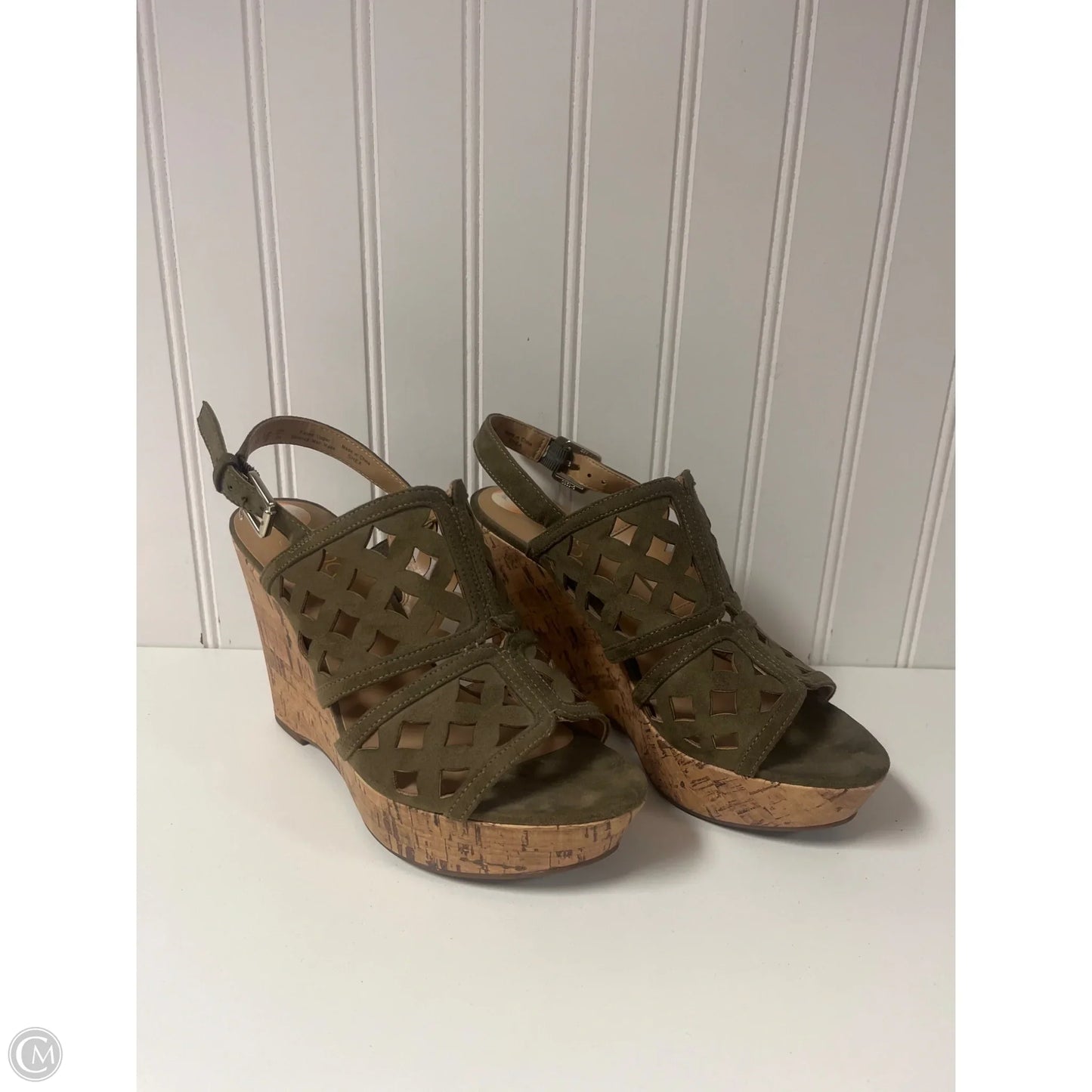 Sandals Heels Wedge By Franco Sarto In Green, Size: 7