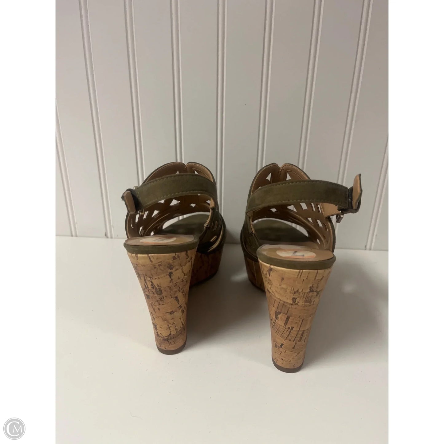 Sandals Heels Wedge By Franco Sarto In Green, Size: 7