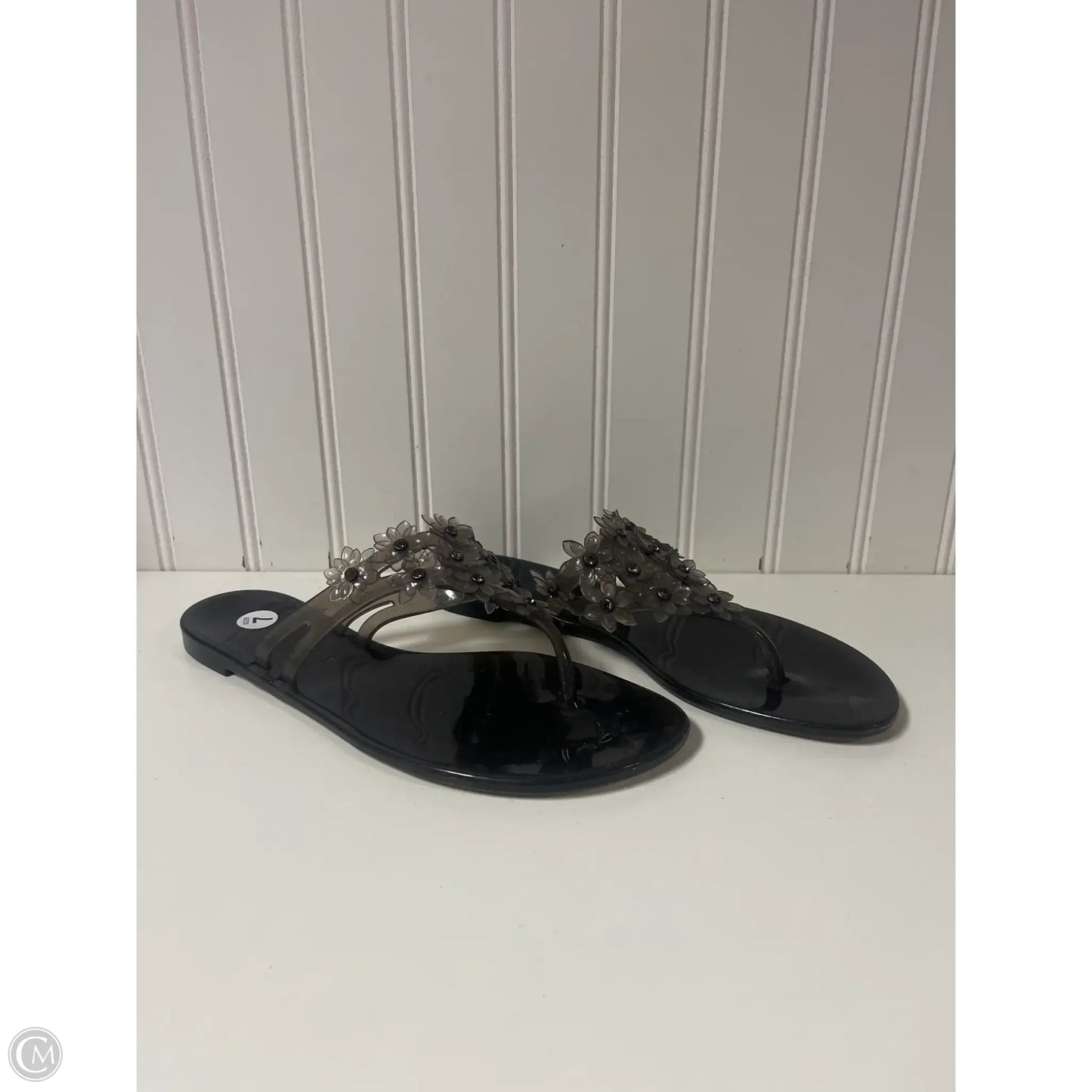 Sandals Flip Flops By Kelly And Katie In Black, Size: 7