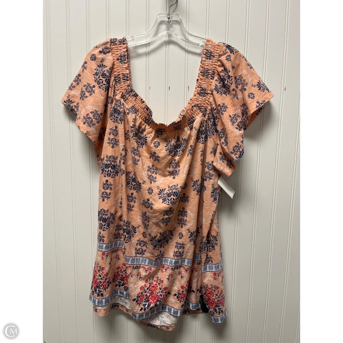 Top Short Sleeve By St Johns Bay In Pink, Size: 1x