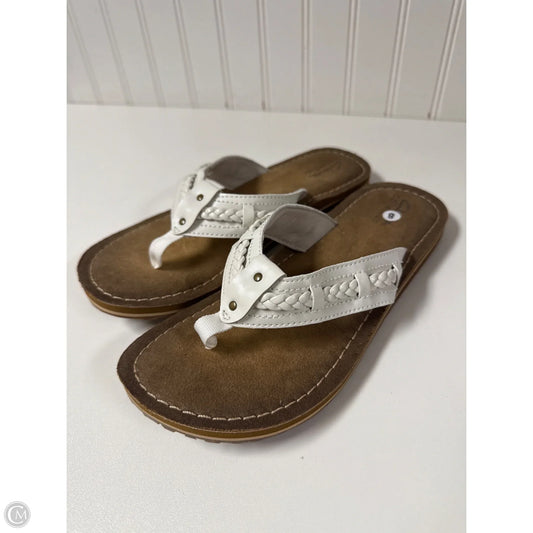 Sandals Flip Flops By Clarks In White, Size: 8