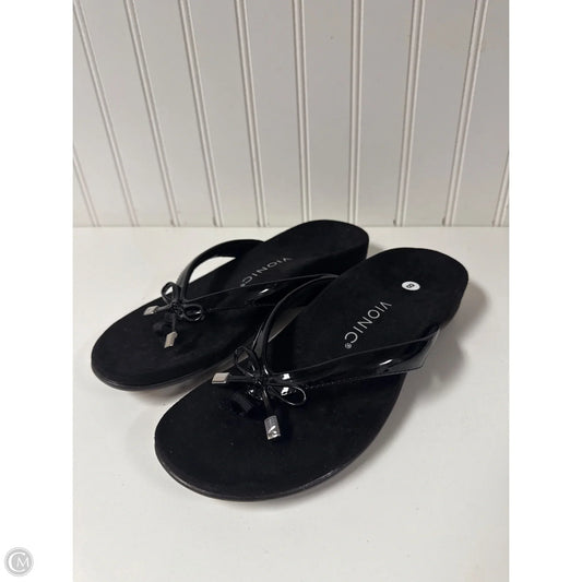 Sandals Flip Flops By Vionic In Black, Size: 8