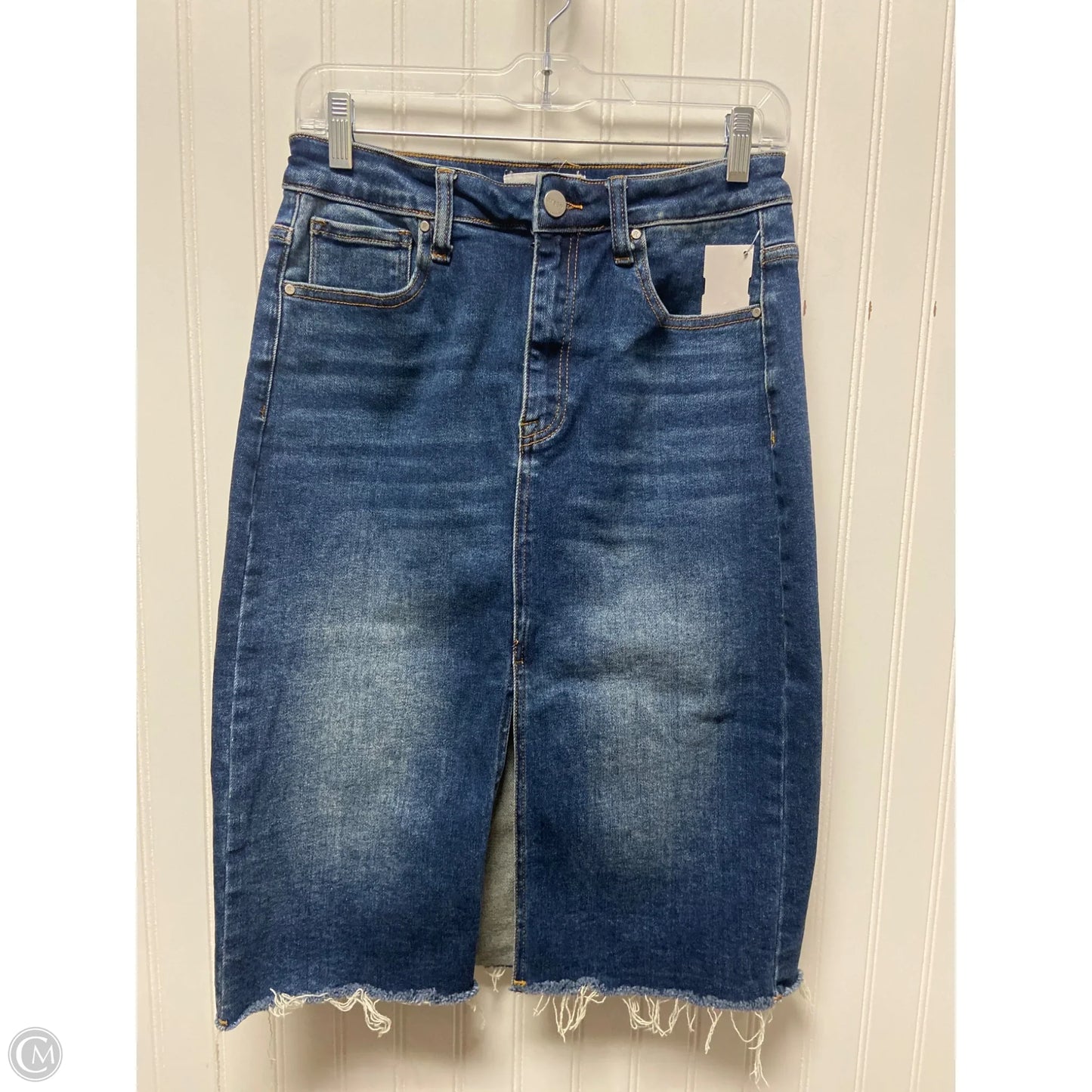 Skirt Midi By Risen In Blue Denim, Size: 8