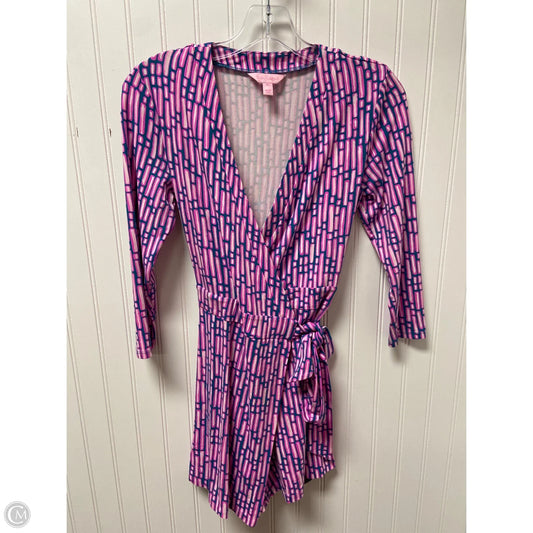 Romper Designer By Lilly Pulitzer In Blue & Pink, Size: Xs