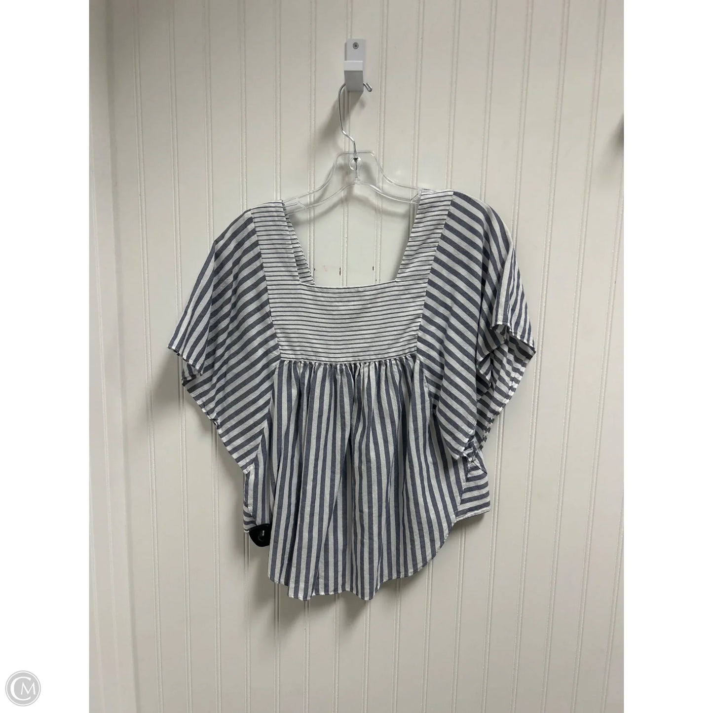 Top Short Sleeve By Madewell In Striped Pattern, Size: S