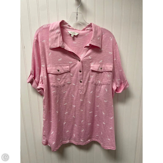 Top Short Sleeve By Coral Bay In Pink, Size: 1x