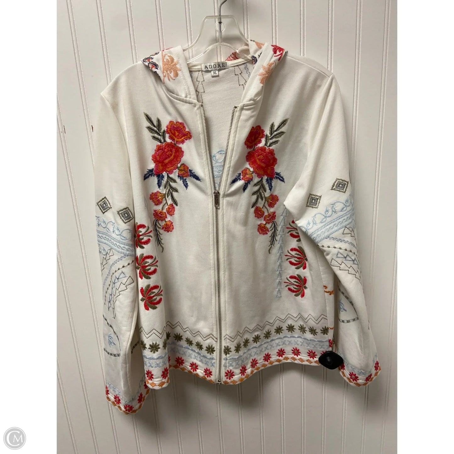 Sweatshirt Hoodie By Adore In White, Size: Xl