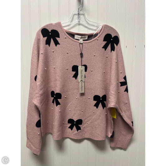 Sweater By Catherine Malandrino In Black & Pink, Size: Xl