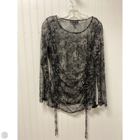 Top Long Sleeve By Inc In Black & White, Size: M