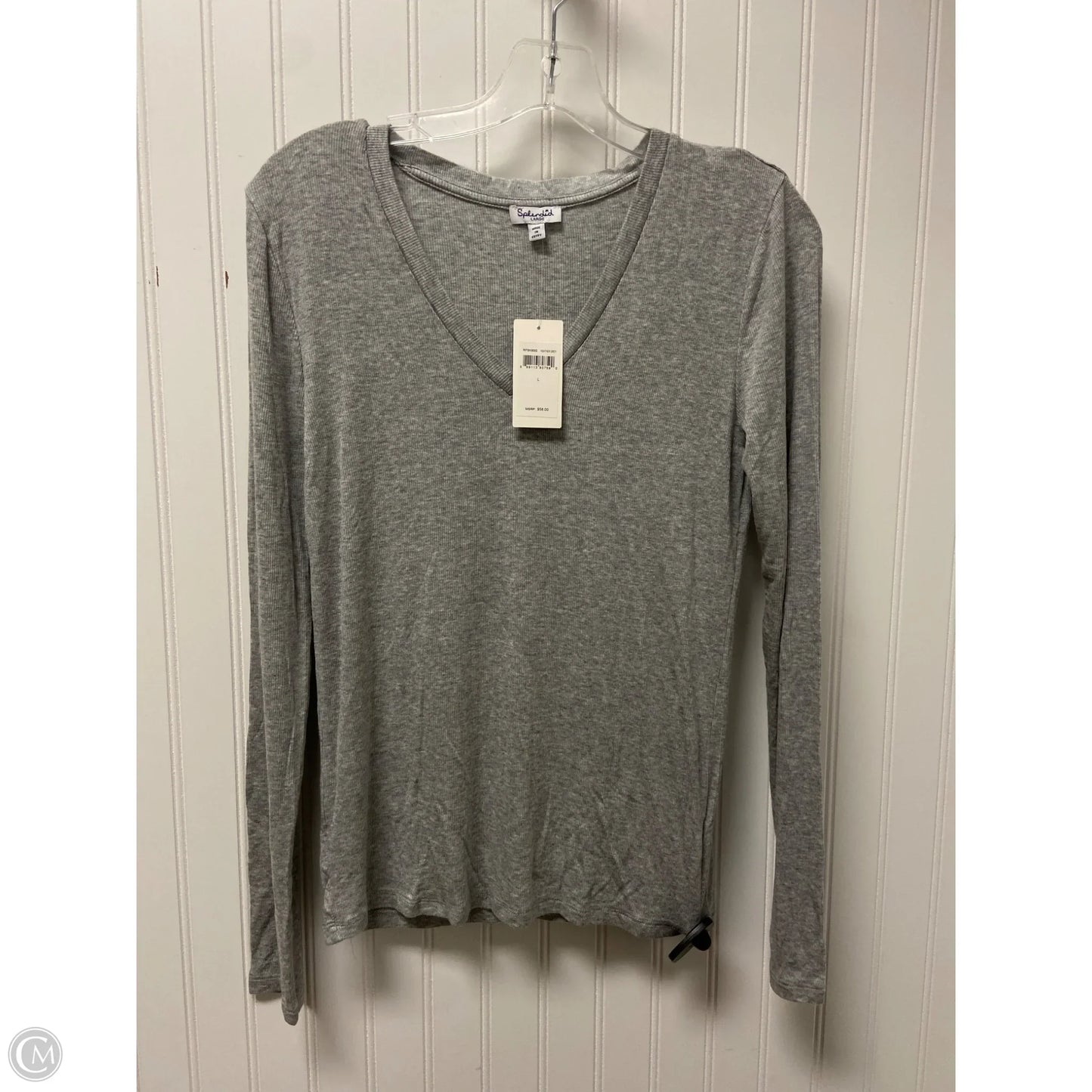Top Long Sleeve Basic By Splendid In Grey, Size: L