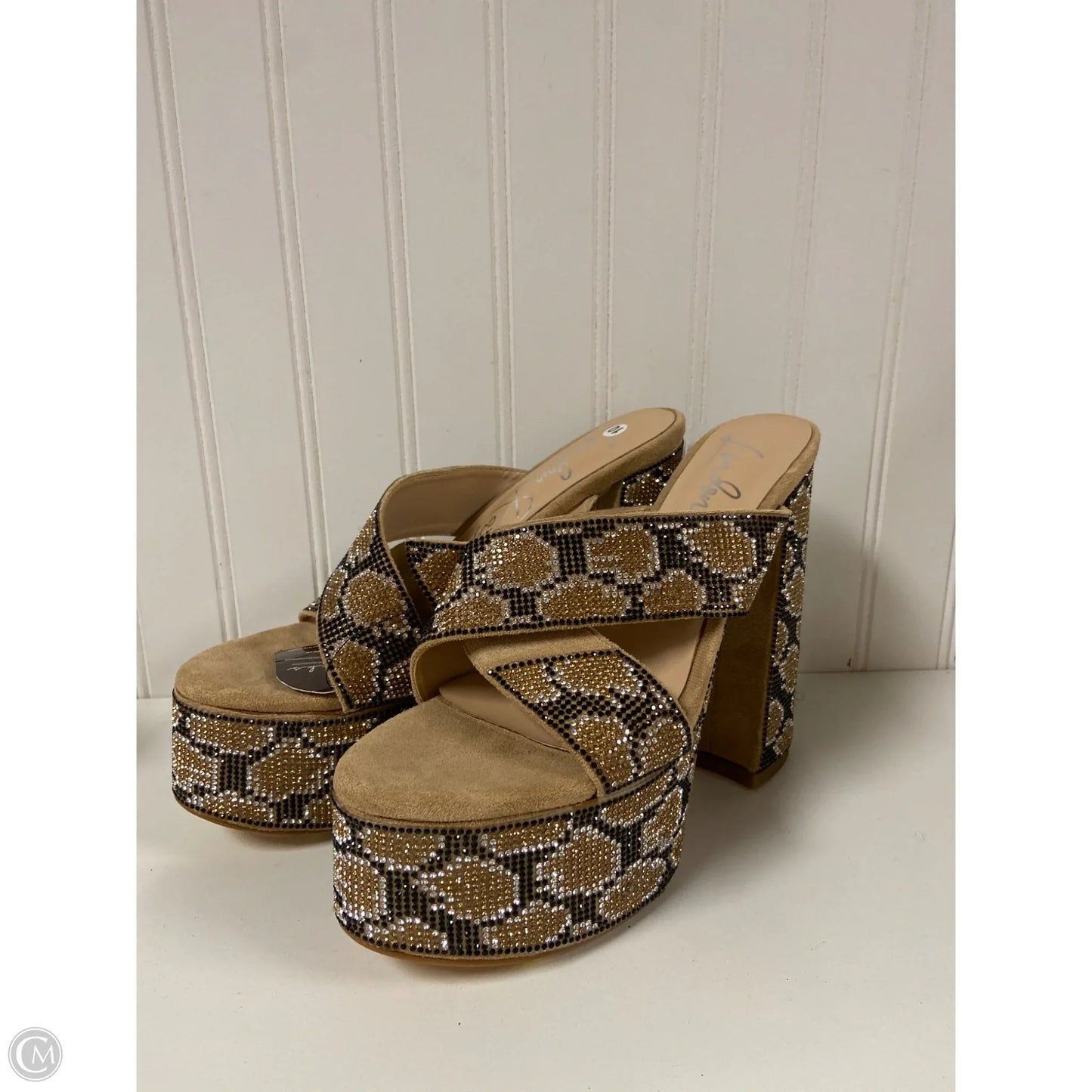 Sandals Heels Stiletto By Clothes Mentor In Animal Print, Size: 10