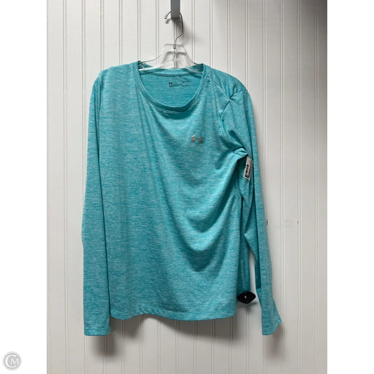 Athletic Top Long Sleeve Crewneck By Under Armour In Blue, Size: L