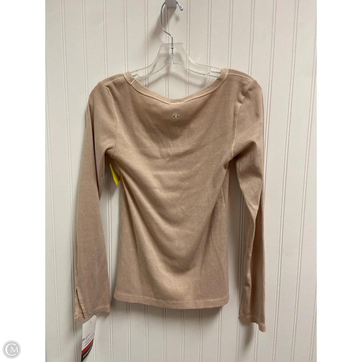 Top Long Sleeve Basic By Champion In Beige, Size: S